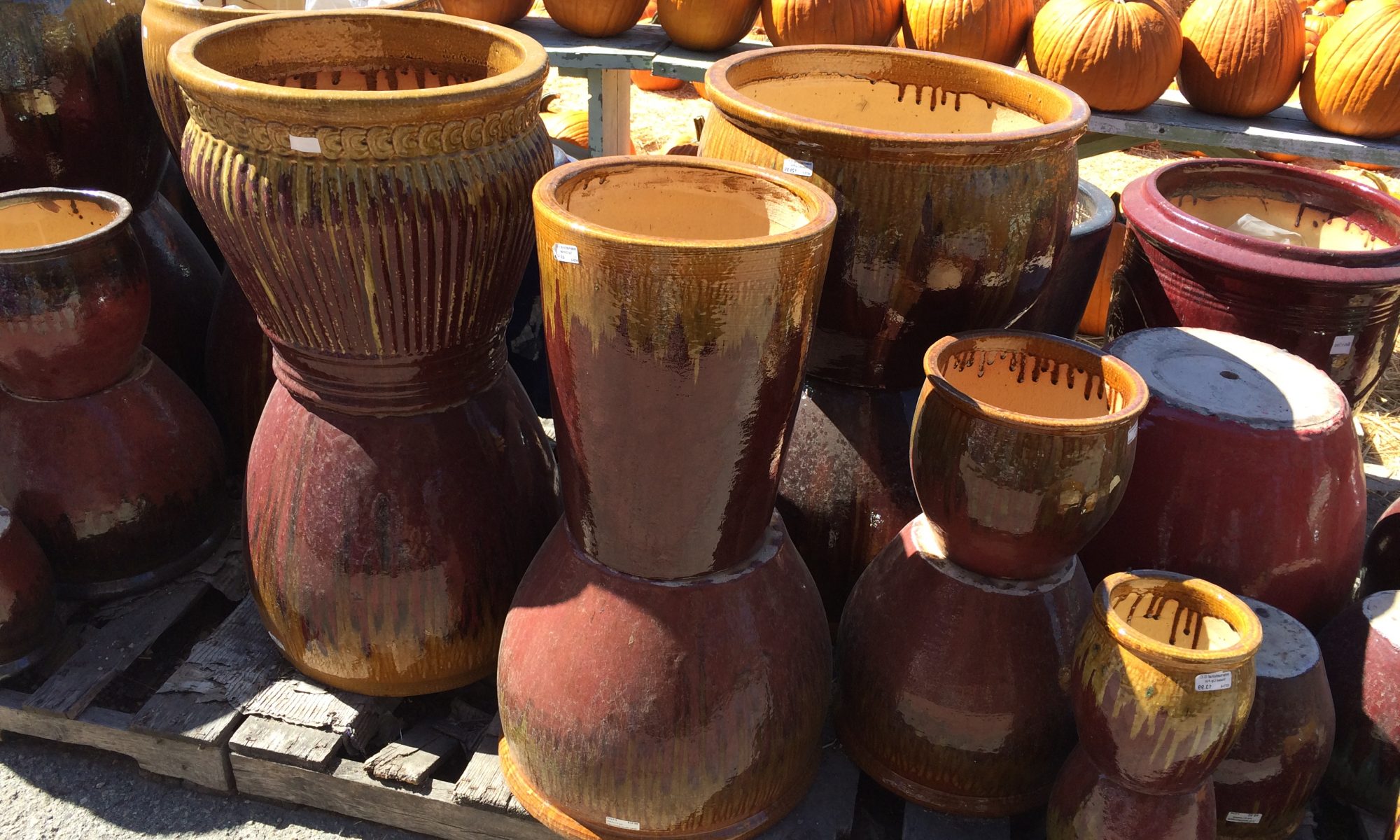 Wide view of the five-acre pottery yard